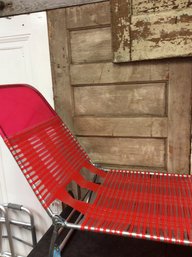 Vtg Red Folding Lounge Chair (Z5)