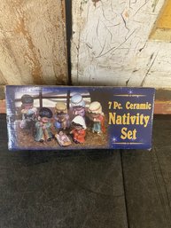 7 Piece Ceramic Nativity Set In Box B2