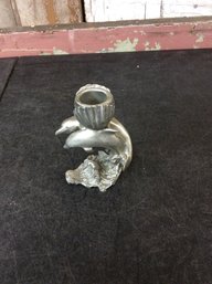 Pewter Dolphin Candle Holder (Z2)