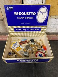 Junk Drawer Lot In Rigoletto Cigar Box L3