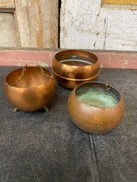 3 Piece Copper Candle Holders L3
