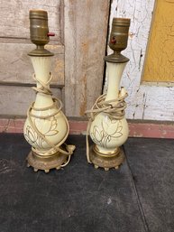 Genuine Tygart China Lamp Set Untested As Is L3