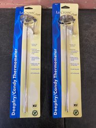 Deep Fry/ Candy Thermometers 2 Piece Lot In Packages K1