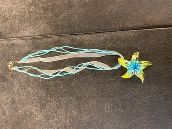 Blown Glass Starfish Necklace K1