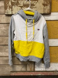 XL Tommy Hilfiger Gray White Yellow Hoodie GH1