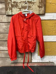 H&M Sz 14 Red Zipper & Button Wind Breaker GH1