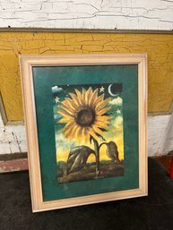 Framed Sunflower Art Print (A2)
