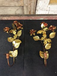 Metal Leaf Wall Candle Holders (Z8)