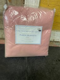 Vineyard Haven Twin Pink Fleece Blanket L1