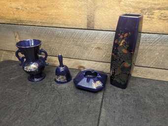 Blue Asian Style Glassware Lot L3