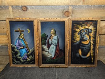 Vtg Velvet Paintings Lot F2