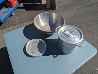 Metal Bowl And Pot Lot BRN