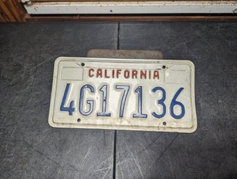 Vtg California License Plate G3