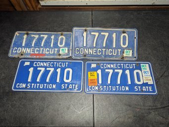 Lot Of 4 Vtg Ct License Plates G3