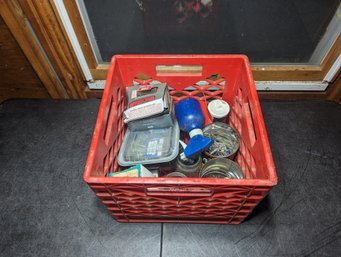 Hardware Lot Red Milk Crate G8