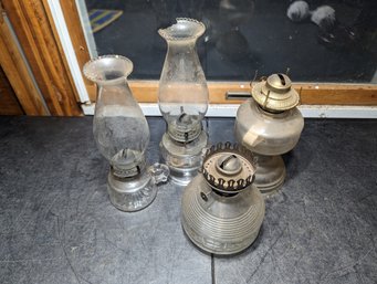 Lot Of Vtg Oil Lamps G7