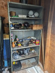 Metal Garage Shelf W/contents