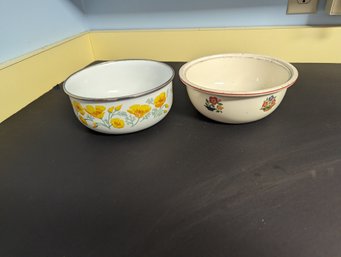 2 Vtg Kitchen Bowls Mcm