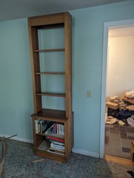 Vtg Wood Bookshelf With Books