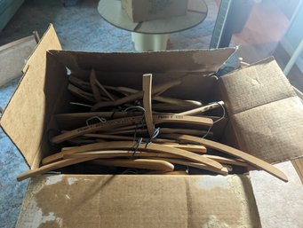 Large Lot Of Vtg Wood Hangers