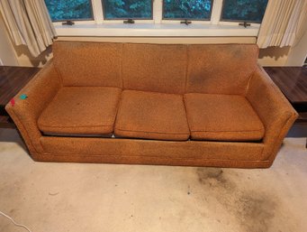 Vtg Mcm Orange Pull Out Couch