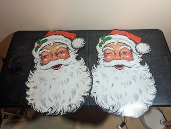 2 Vtg Card Stock Santa's Christmas Vintage!