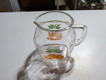 Vtg Pitcher W/ Painted Oranges