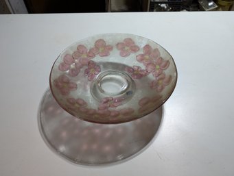 Vtg Colony Crystal Floral Bowl