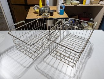 2 Vtg Wire Baskets