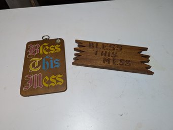 2 Vintage Wood Signs