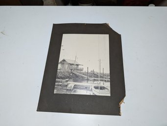 Vtg Photo? Print? Guilford CT Marina Nautical