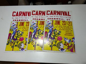 3 Vintage Carnival Signs