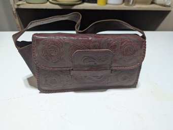 Vtg Red Leather Purse