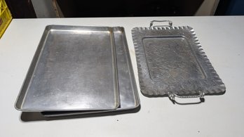 Vtg Aluminum Trays