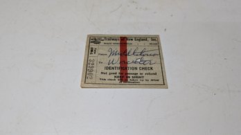 Vtg Trailways Of New England Train Ticket