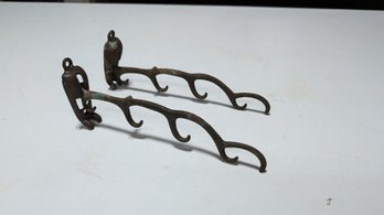 2 Antique Cast Iron Hooks