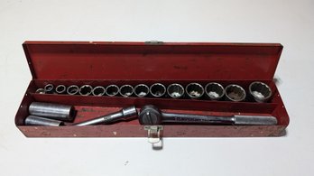 Large Sk And Wright Socket Set In Metal Case