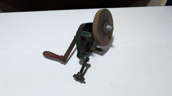 Vtg Hand Crank Grinding Wheel