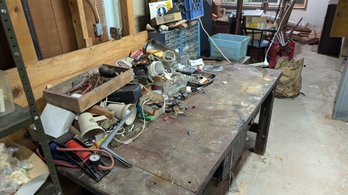 Vtg Work Bench W Contents Lot Take What You Want Leave What You Dont