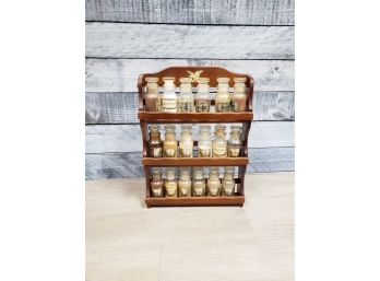 Vintage Spice Rack With Jars