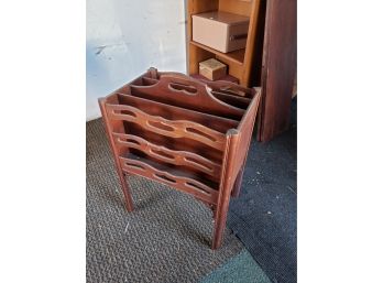 Vintage Wood Magazine Rack