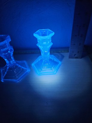 4 Cobalt Glass Candle Holders