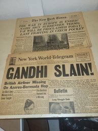 NY Times May 8, 1045 And NY World Telegram Jan 30, 1948