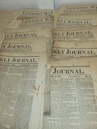 Lot Of 22 Lewiston Weekly Journal Newspapers From 1882-1884