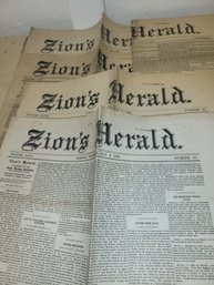 Lot Of 31 Antique Newspapers - 28 Zion's Herald From Boston 1887-1890 And 3 Lewiston Weekly Journals From 1882