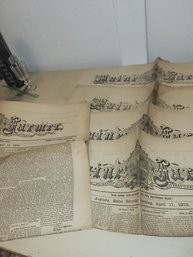 Lot Of 33 Antique Maine Farmer Newspapers From 1873-1876