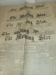 Lot Of Antique Newspapers - Morning Star, Independent, Berwick Scholar And Boston Globe