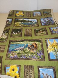 Hand Knit Farm/Outdoor Scene Quilt