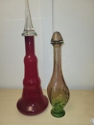 Pair Of Colorful Bottles