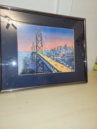 Print Of San Francisco- Oakland Bay Bridge By Yelena Andrey